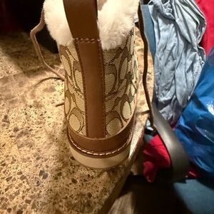Coach Brown and Cream Ankle Booties